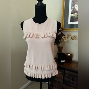 Ann Taylor Tan Ruffle Tank Top